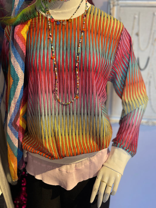 Round Neck Multi Colour Sweater