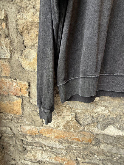 Pre Washed Cotton Sweatshirt - Charcoal Black