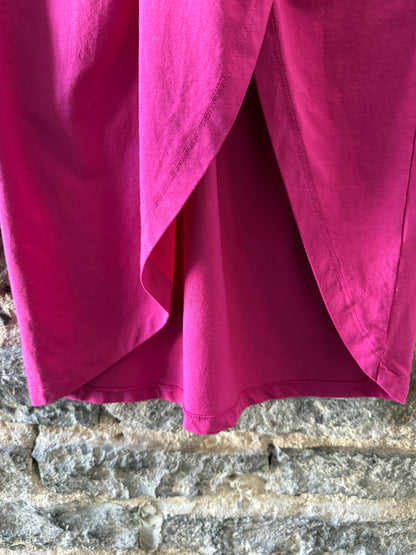 PINK draped fitted stretch maxi skirt