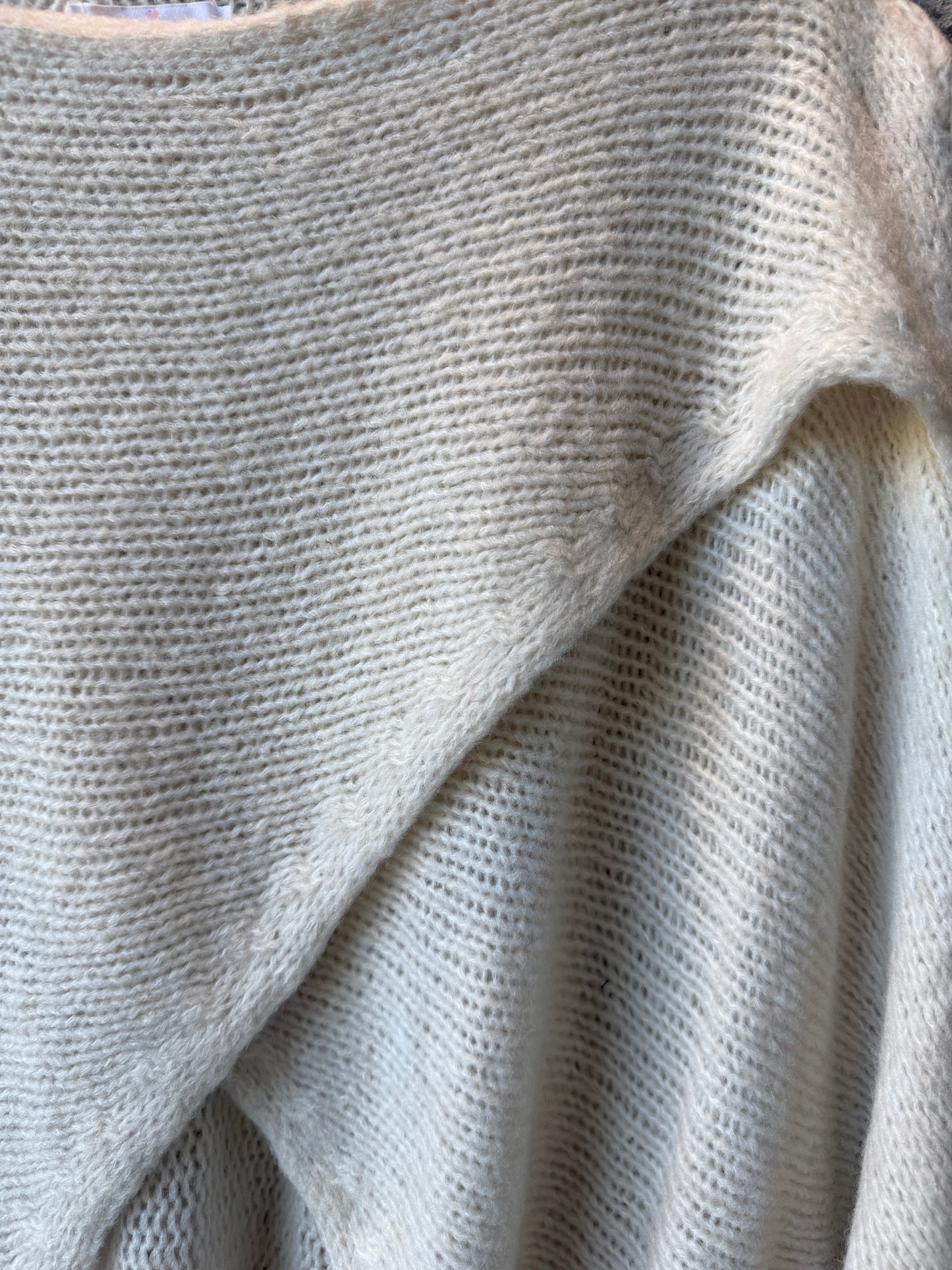 Wide Neck Cross Front Oversized Knit Sweater- IVORY