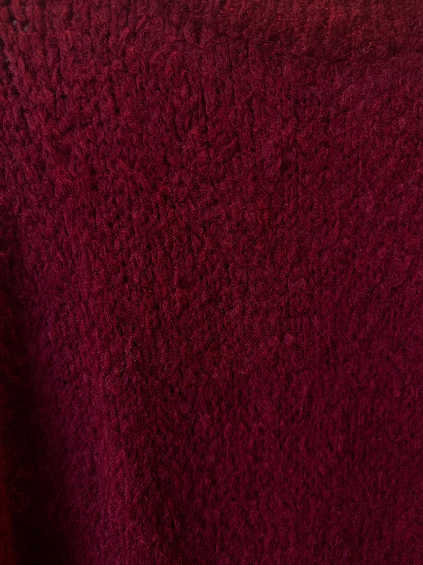 Oversized Knit Sweater Dress- BURGUNDY