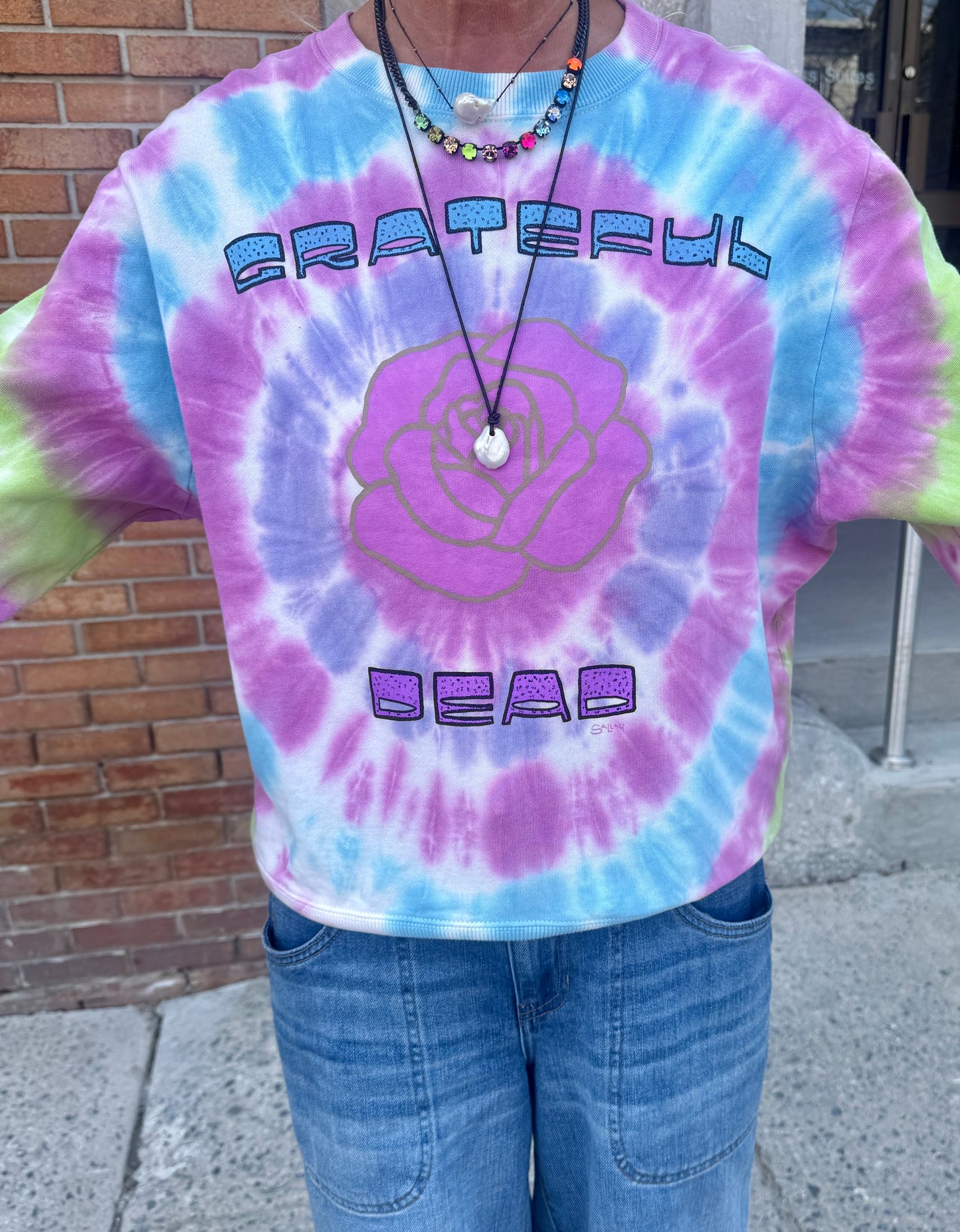 100% Cotton Grateful Dead Tie-Dye Crew Neck