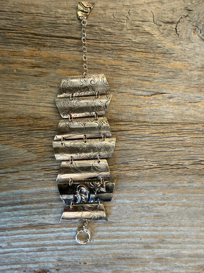 One of a kind Silver 7 piece Bracelet-tray and lid