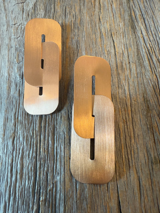 Rose gold 2 Link Statement Earrings