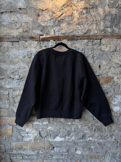 "Like Mother Like Daughter" Black Cotton Crew Neck Sweatshirt
