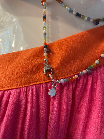 50" strand multi coloured semi precious necklace 
