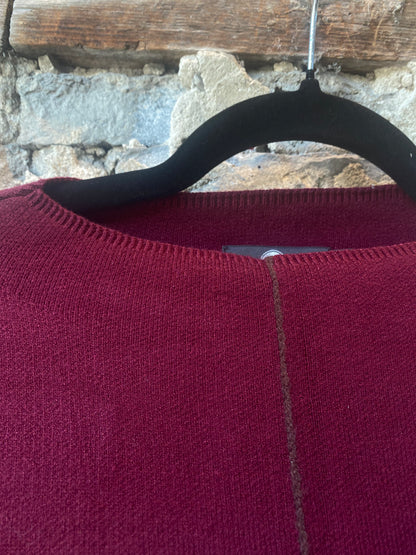 2 PC Burgundy Knit Sweater and Wide Leg Pant Set