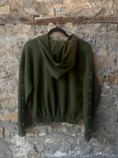 Green Zip-Up Hoody with POCKETS