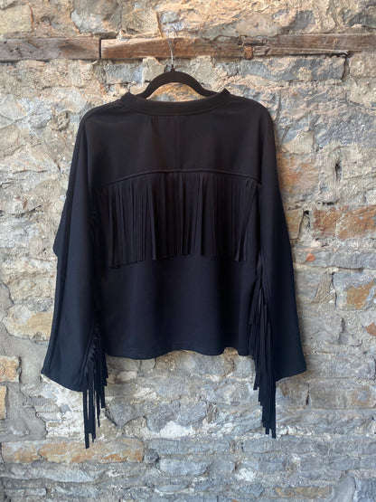 Fringe Sweatshirt - Black