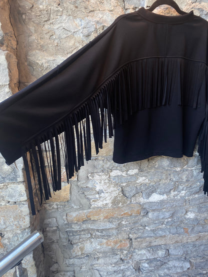 Fringe Sweatshirt - Black