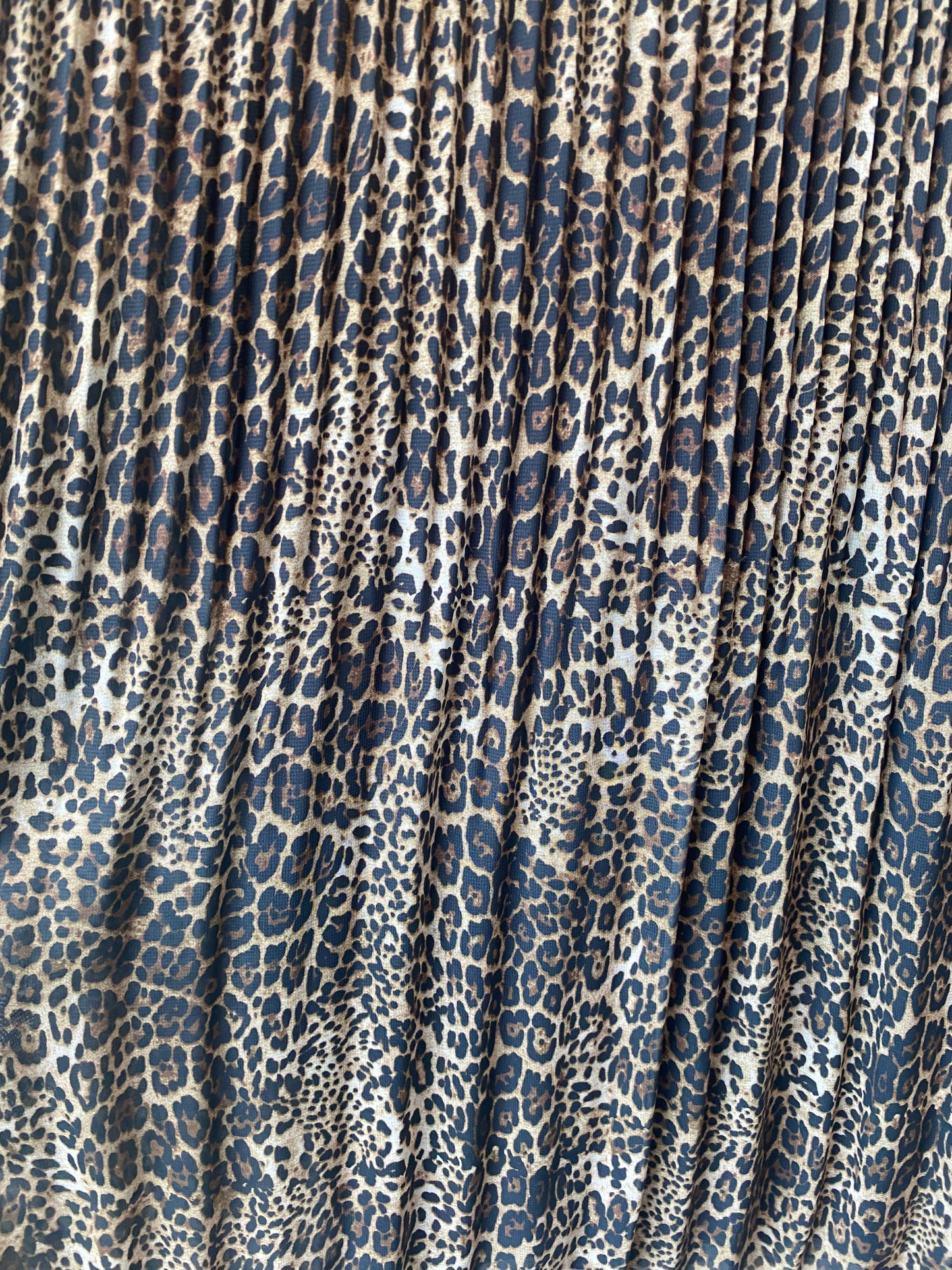 Pleated Long Sleeve animal print dress