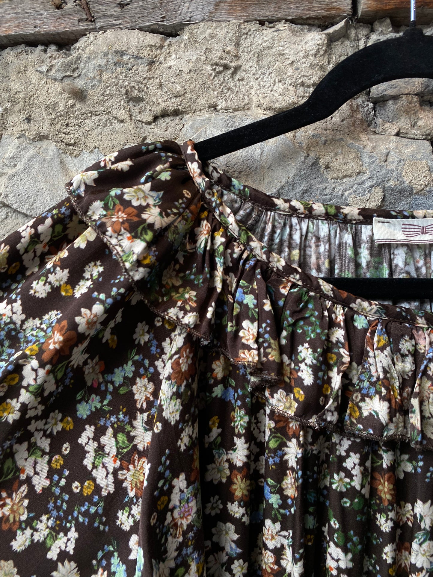 Floral Ruffled Sleeve A-line Dress