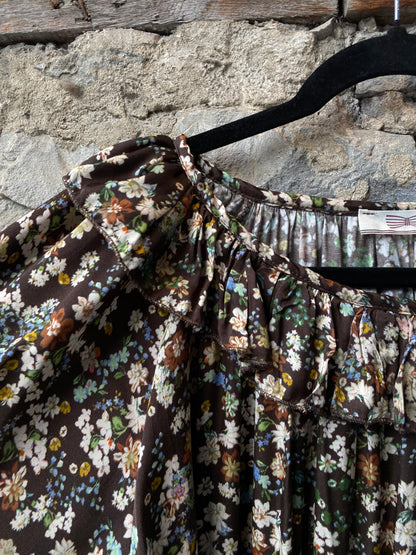 Floral Ruffled Sleeve A-line Dress
