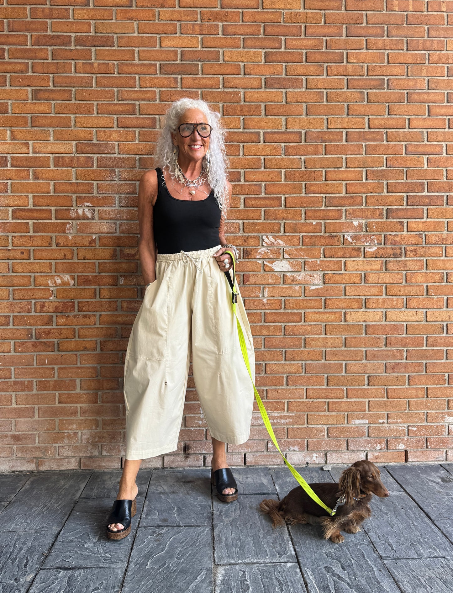 Cotton Barrel Pant with Pocket- IVORY