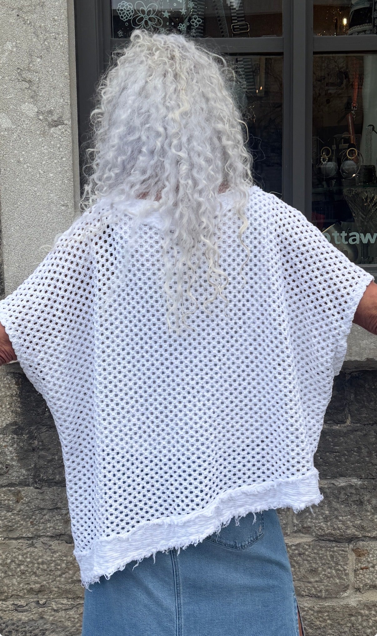 100% Cotton Asymmetrical Top WHITE