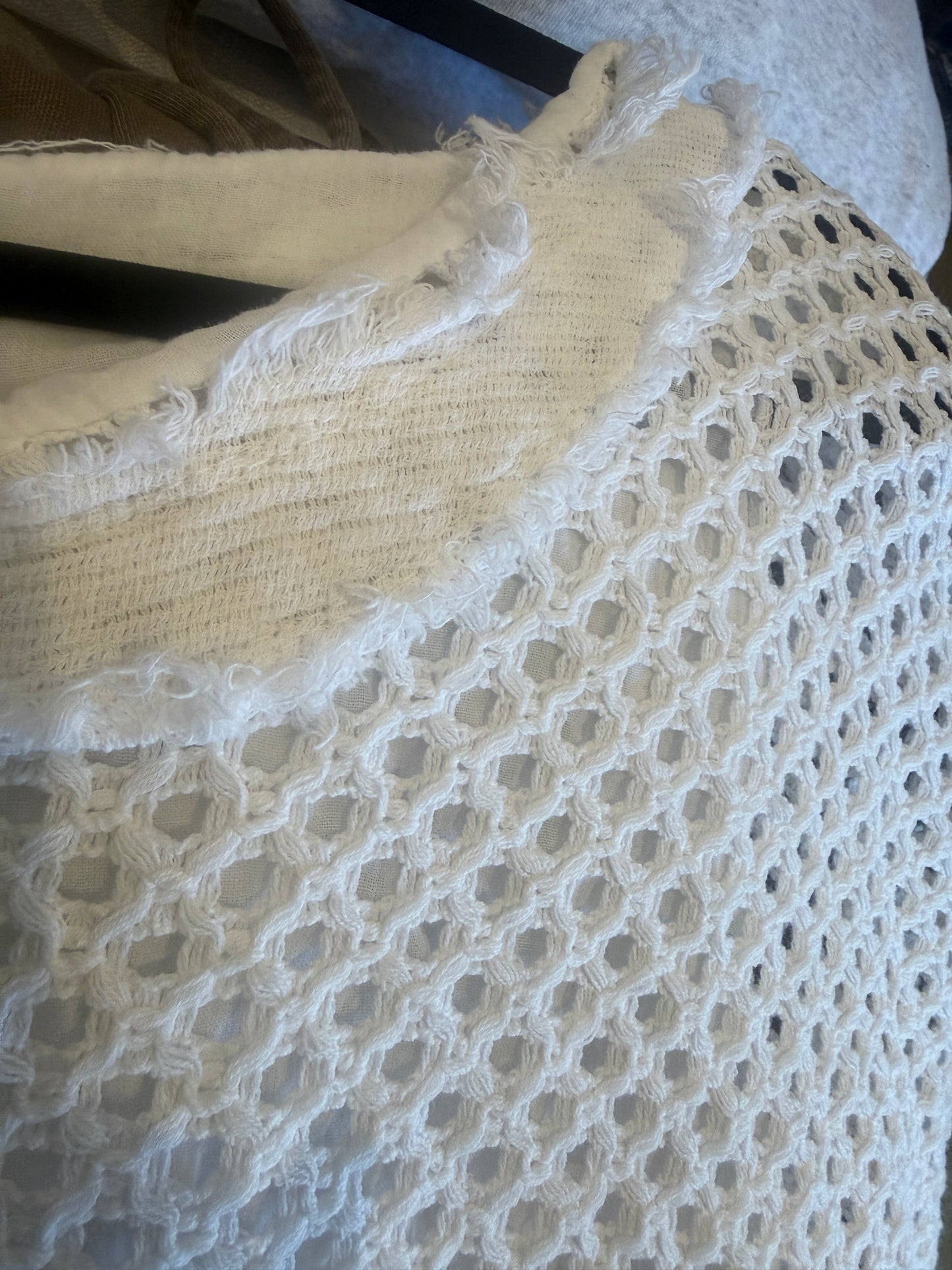 100% Cotton Asymmetrical Top WHITE