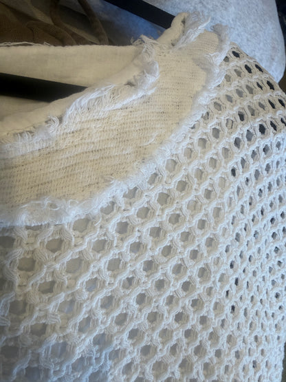 100% Cotton Asymmetrical Top WHITE