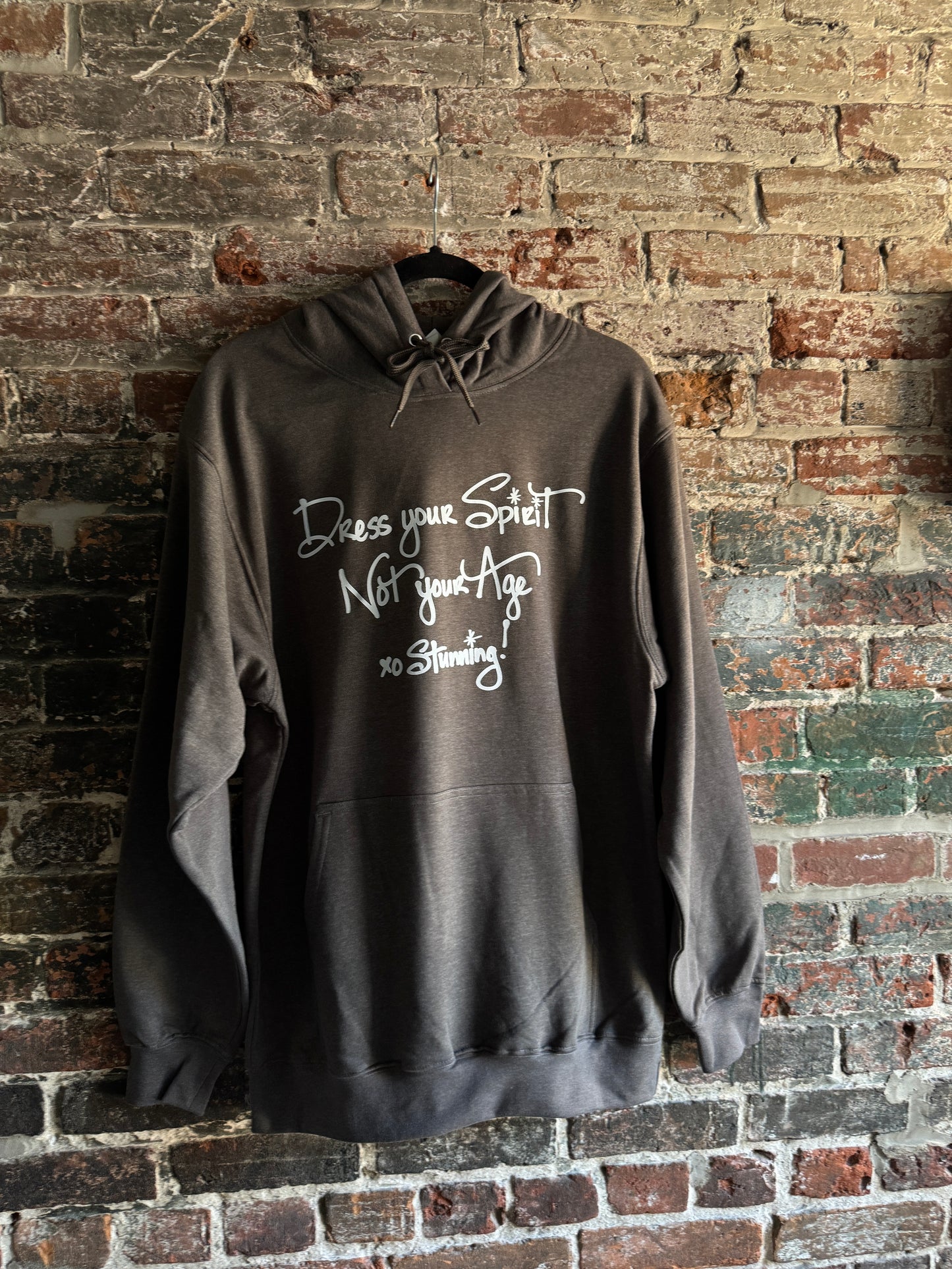 Cotton Hoody Sweatshirt with Front Pouch STUNNING - Grey