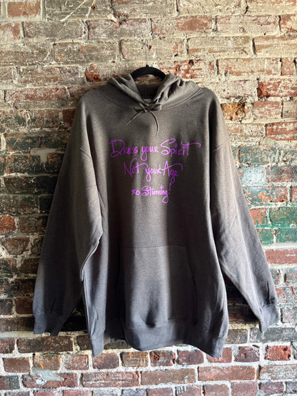 Cotton Hoody Sweatshirt with Front Pouch STUNNING - Grey