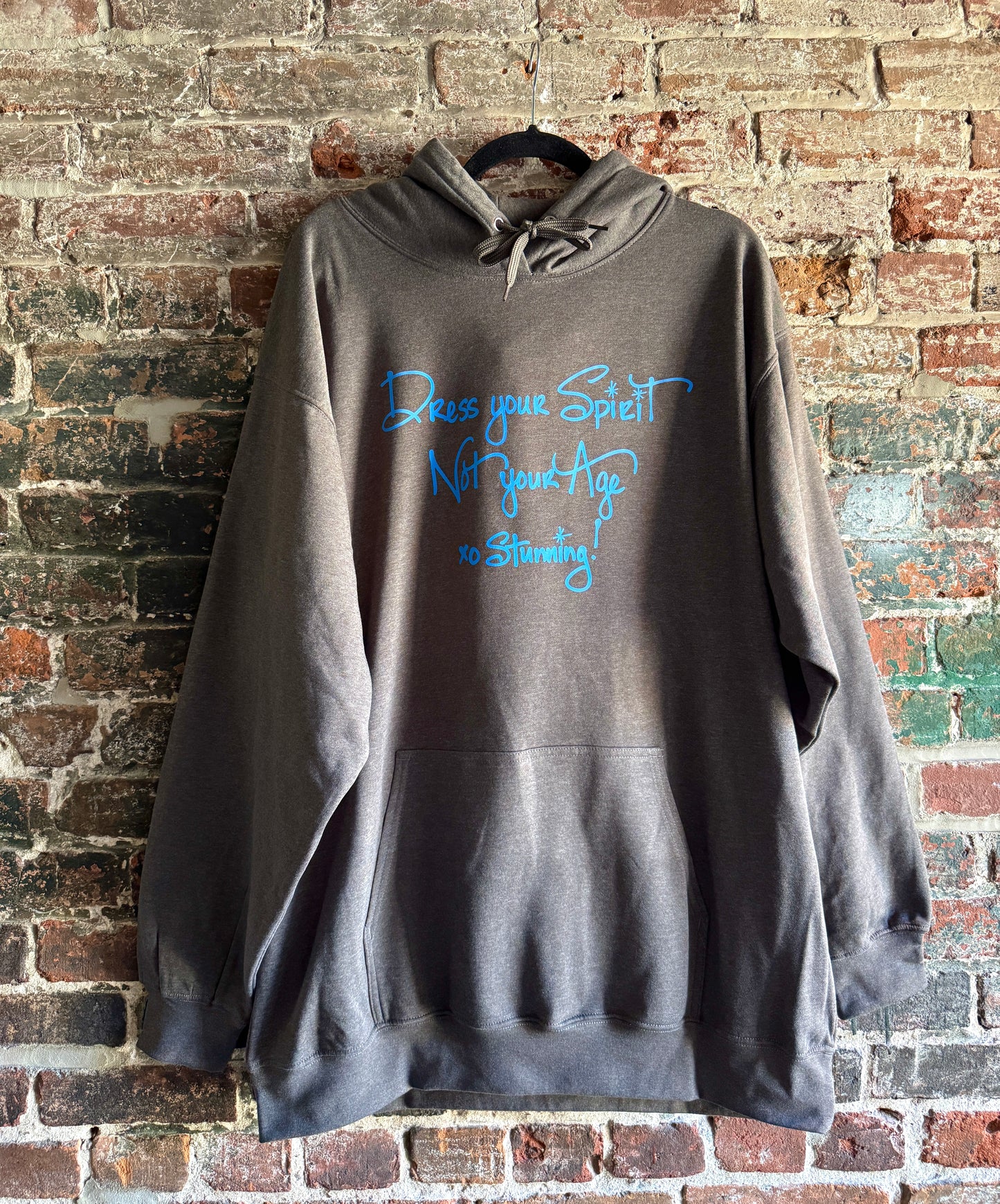 Cotton Hoody Sweatshirt with Front Pouch STUNNING - Grey