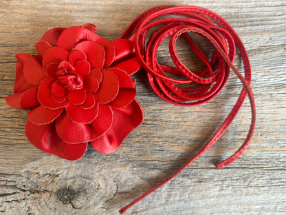Leather Rosette Multi-wear Accessory