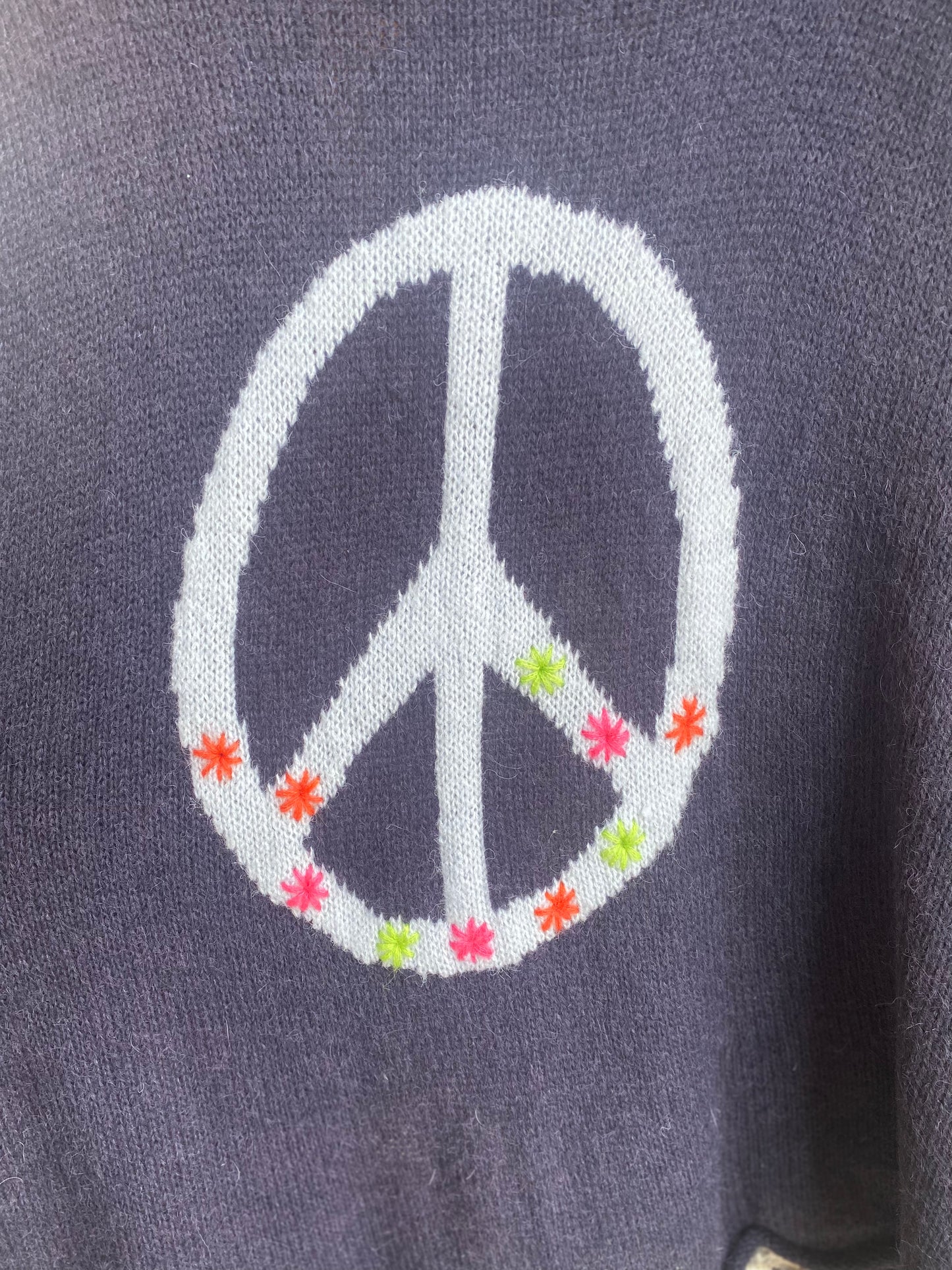 Open Front Peace Cardigan - NAVY