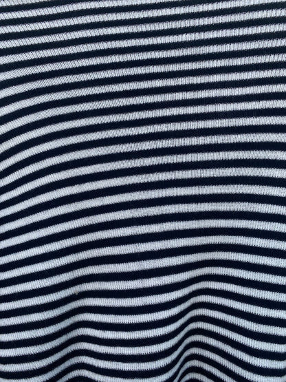 Black & White Striped Mock Neck Sweater