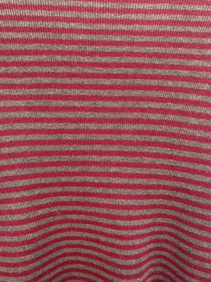 Red & Grey Striped Mock Neck Sweater