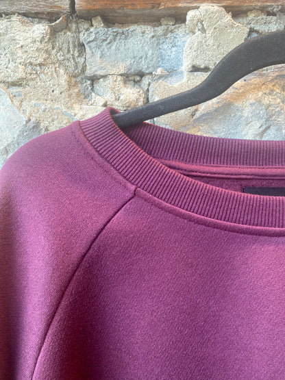 Raglan Sleeve Cotton Sweatshirt- Burgundy