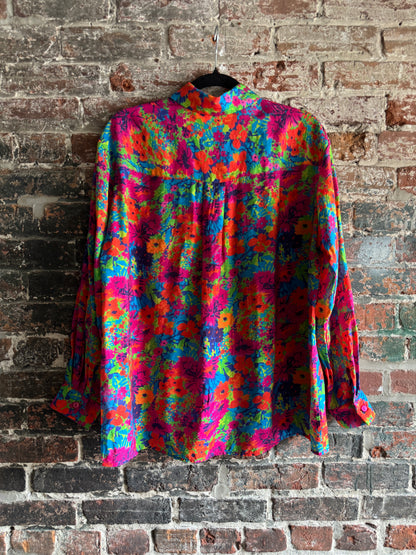 Lightweight Multicoloured Floral Button Up Shirt