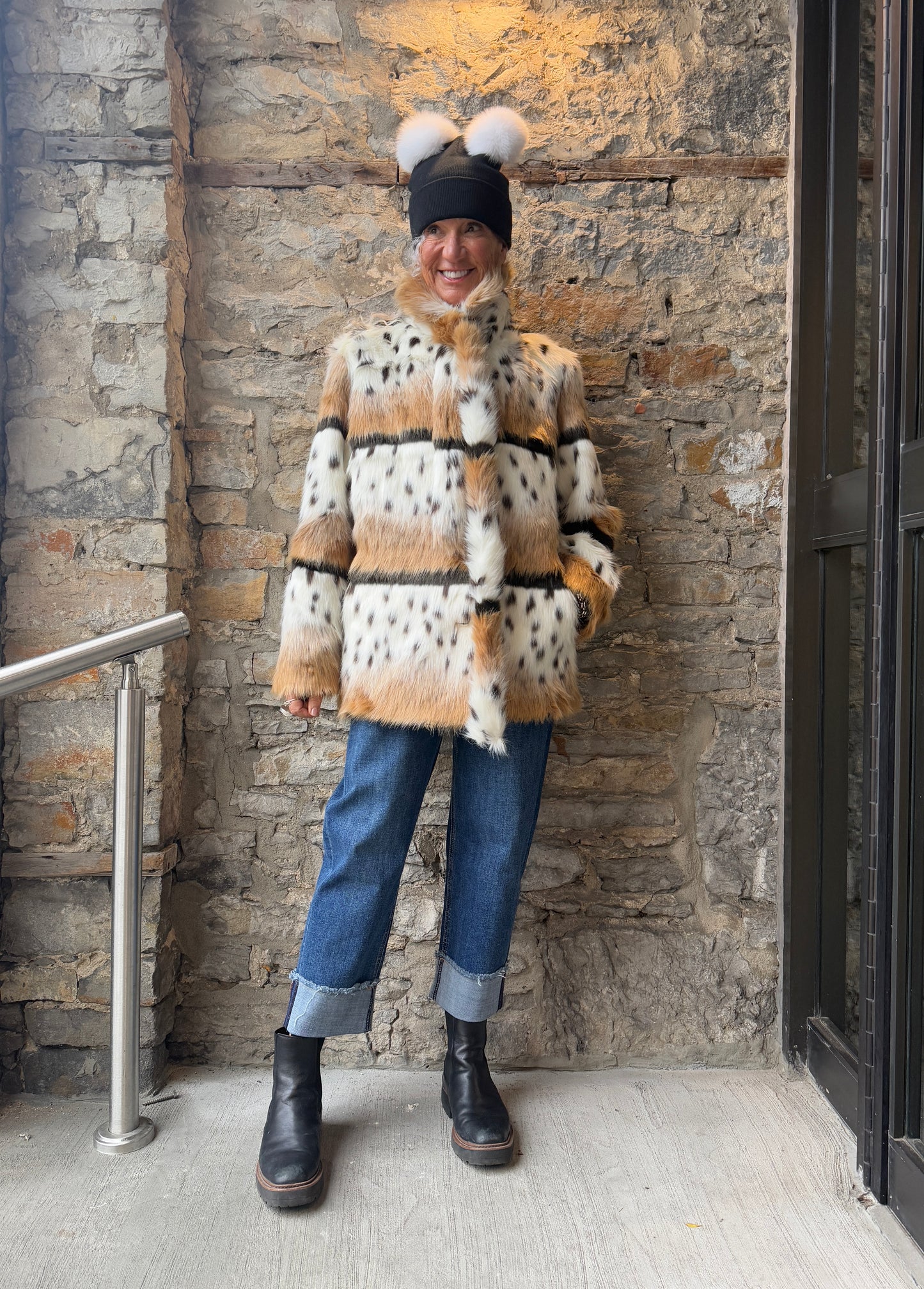 Faux Fur Short Lynx Coat