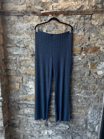 Relaxed Lightweight Raglan Sleeve Crew Neck and Wide Leg Pant 2pc SET - BLUE