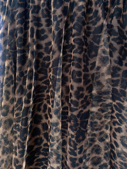 Animal Print Tulle Skirt- BROWN and BLACK