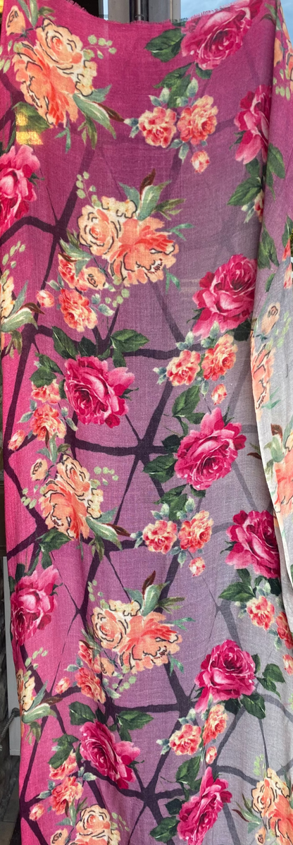 Silk Modal Gradient Garden Scarf