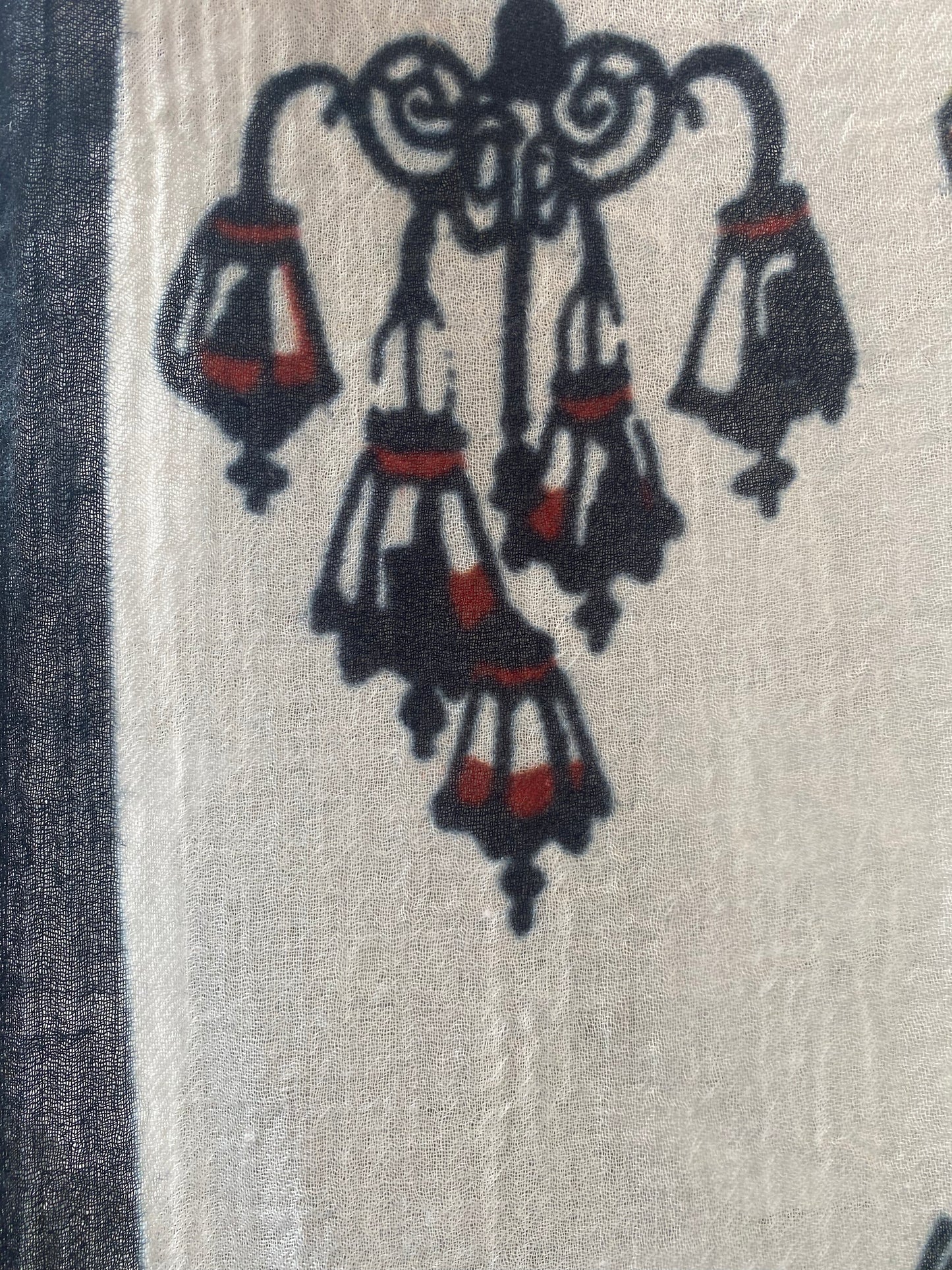 Black and White City Print Wool/Silk Scarf