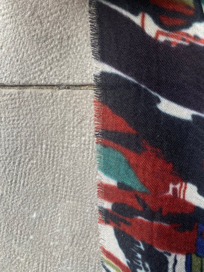 Black and White City Print Wool/Silk Scarf