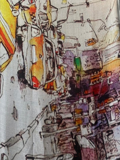New York City Scape Wool/Silk Printed Scarf