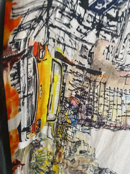 New York City Scape Wool/Silk Printed Scarf