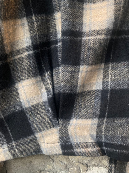 Black and Tan Flannel Shirt and Straight Leg Pant 2 Piece SET