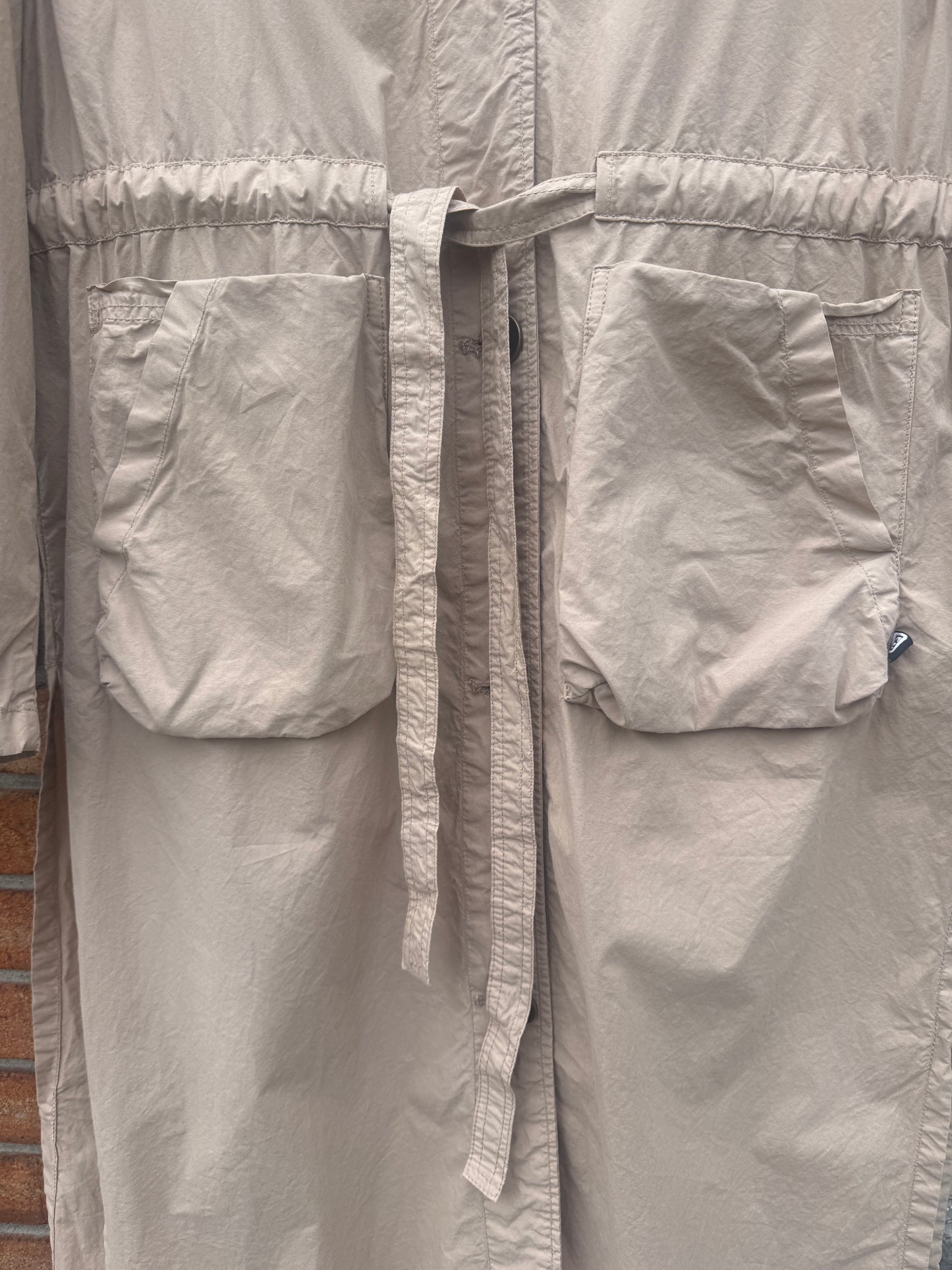 100% Cotton Long Trench Coat- BEIGE