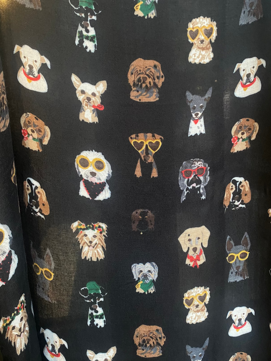 Black Multicolour Dog Scarf