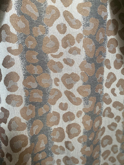 Animal Print Scarf with Neon Stripe Brown Beige Grey Pink Yellow Orange