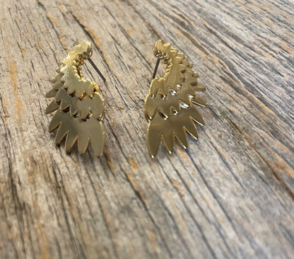 Gold Wing Stud Earrings