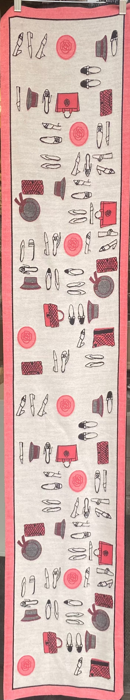 Reversible Black and Pink Fashion Print Scarf