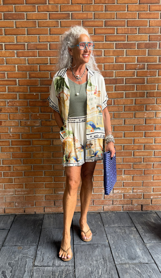 Silk Button-up Shirt - WHITE