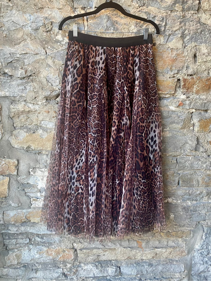 Reversible Animal Print Tulle Skirt