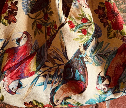 100% Cotton Hobo Tote-Parrot