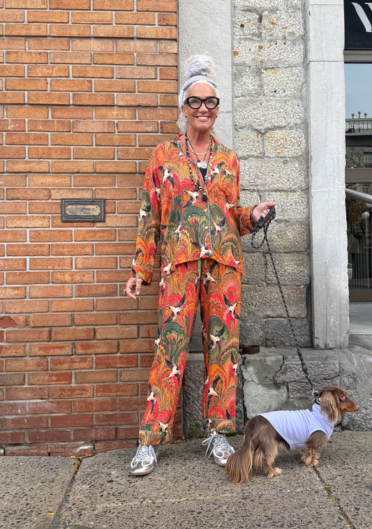 2 PC Light Weight Swallow Printed Pyjamas