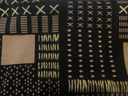 Black and Tan Embroidered Patterned Sweater