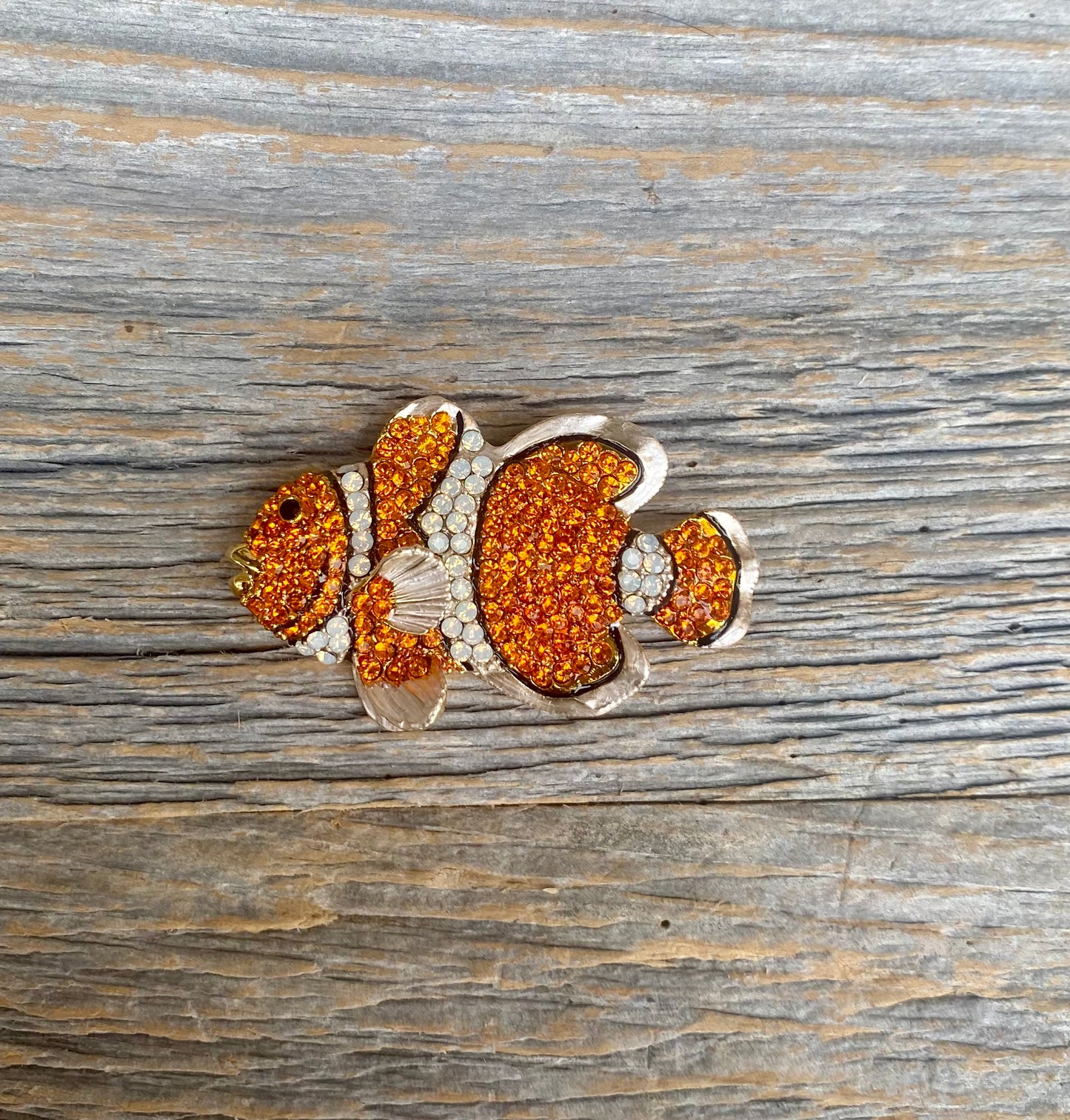 Orange Clown Fish Brooch with Bail